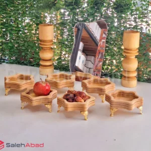 فروش عمده هفت سین چوبی پایه دار طرح گل