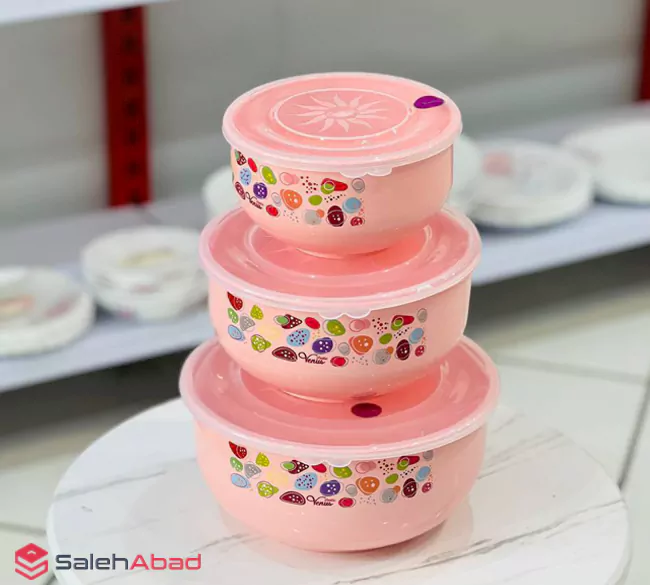 فروش عمده ظرف نگهدارنده غذا گرد سه تکه