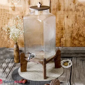 فروش عمده کلمن شیشه ای پایه چوبی تیفانی