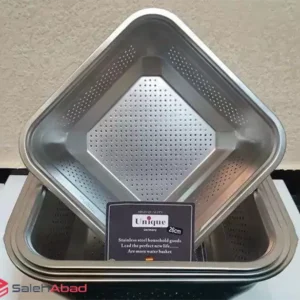 فروش عمده آبکش استیل مربع 4 سایز یونیک
