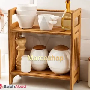 فروش عمده استند دو طبقه چوبی دسته دار