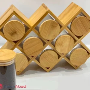 فروش عمده ست بانکه ادویه 8 عددی استند چوبی
