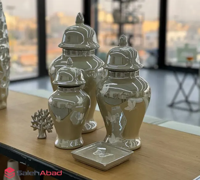 فروش عمده جینجر جار طرح پروانه 3 تایی