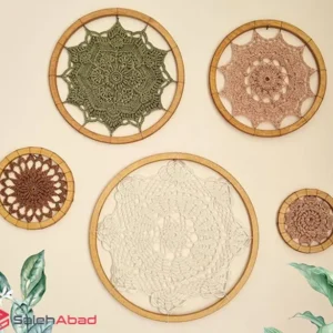 فروش عمده دیوارکوب طرح قلاب بافی 5 تکه