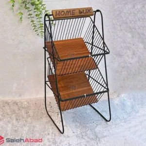 فروش عمده جا پیازی فلزی کف چوبی 2 طبقه