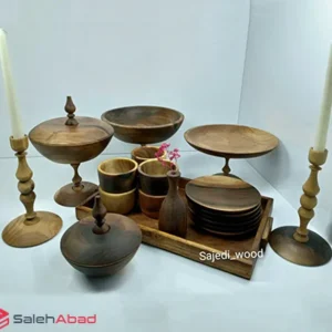 فروش عمده سرویس پذیرایی چوبی گرد 20 تکه