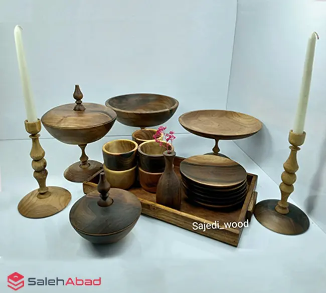 فروش عمده سرویس پذیرایی چوبی گرد 20 تکه