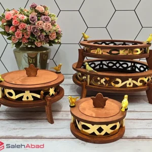 فروش عمده ست پذیرایی چوبی پرنده 4 تکه