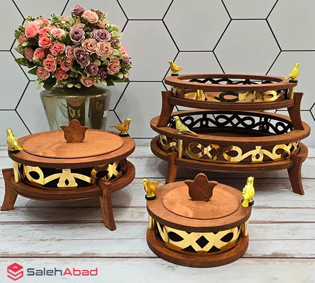 فروش عمده ست پذیرایی چوبی پرنده 4 تکه