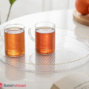 فروش عمده سینی اکریلیک گرد لب طلا