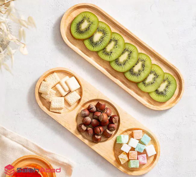 فروش عمده ظرف سرو چوبی مدل بیضی