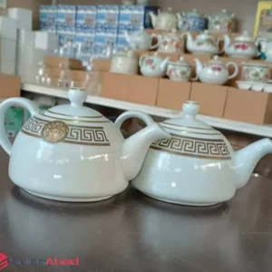 فروش عمده قوری چینی سفید طرح ورساچه