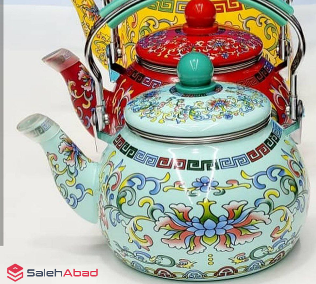 فروش عمده کتری لعابی گلدار 2.5 لیتری