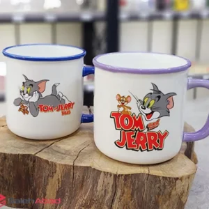 فروش عمده ماگ دسته رنگی طرح تام و جری