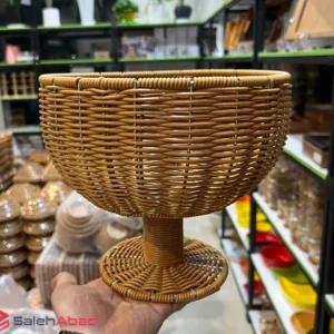فروش عمده سبد میوه خوری حصیری پایه دار