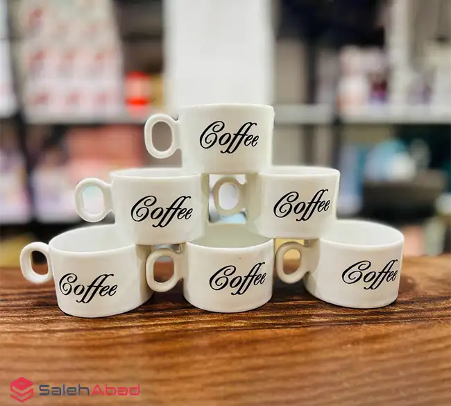 فروش عمده نیم لیوان 6 تایی طرح COFFEE