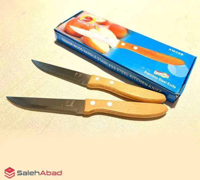 فروش عمده چاقو دسته چوبی مدل دو میخ