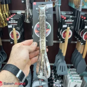 فروش عمده انبر سالاد استیل طرح گلدار SHENGYA