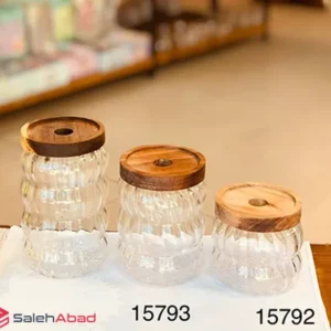فروش عمده بانکه پیرکس درب بامبو 3 سایز