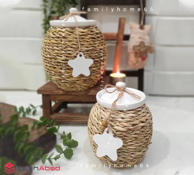 فروش عمده بانکه ادویه حصیری مدل خمره ای