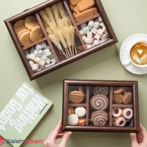 فروش عمده باکس تی بگ چوبی 5 خانه