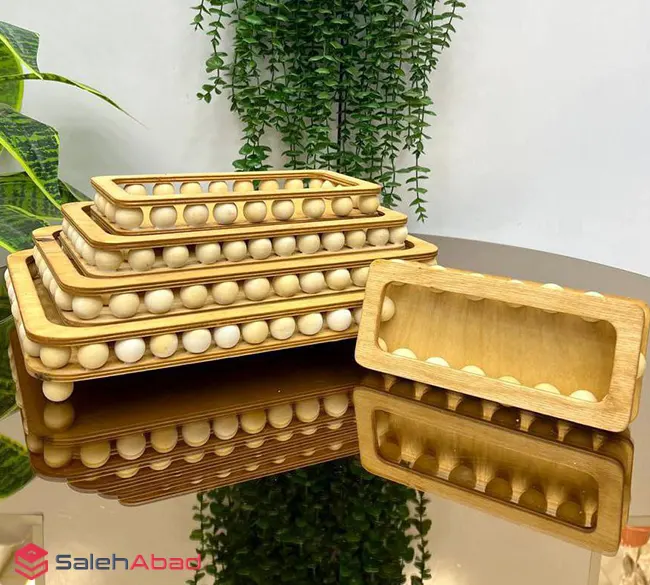 فروش عمده سینی سرو مستطیل مهره دار 5 تکه