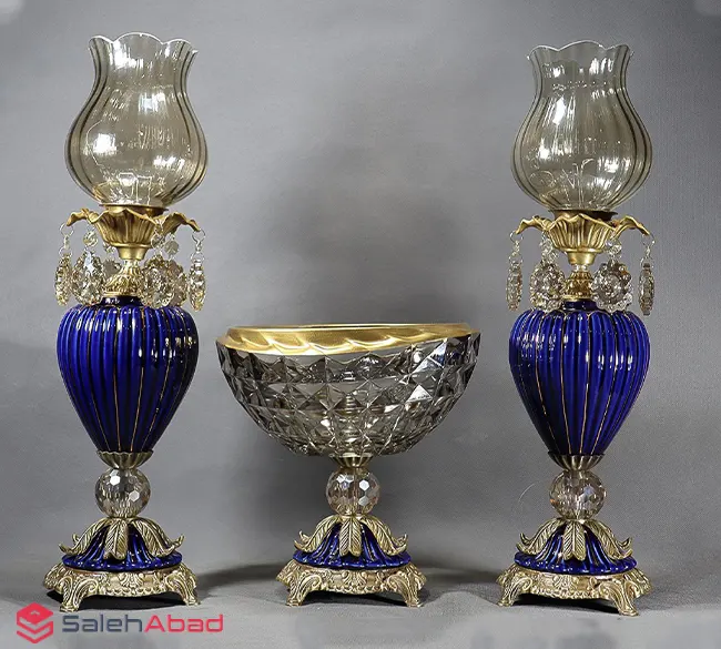 فروش عمده ست شمعدان لاله و میوه خوری