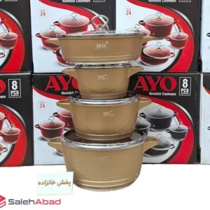 فروش عمده سرویس قابلمه چدن 8 پارچه MG