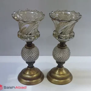 فروش عمده شمعدان جفتی پایه فلزی نیلوفر