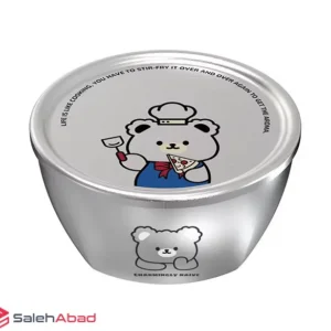 فروش عمده ظرف غذا استیل درب دار طرح خرسی