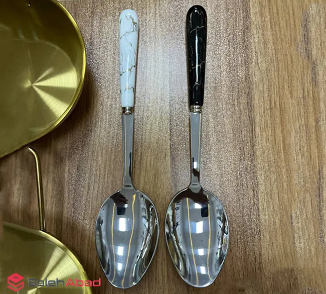 فروش عمده قاشق مرغ خوری استیل طرح ماربل