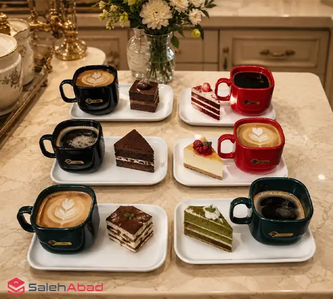 فروش عمده فنجان بشقاب دار رنگی آرکا