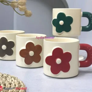 فروش عمده ماگ سرامیکی طرح گل برجسته