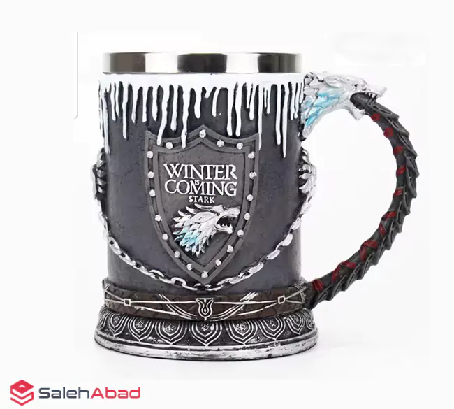 فروش عمده ماگ داخل استیل طرح گرگ
