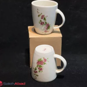 فروش عمده ماگ چینی سفید طرح گل سرخی