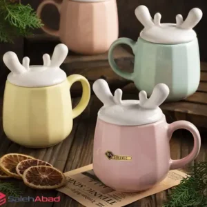 فروش عمده ماگ سرامیکی درب دار طرح گوزن