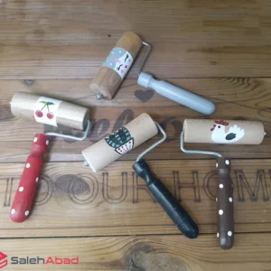 فروش عمده وردنه چوبی غلطکی دسته رنگی