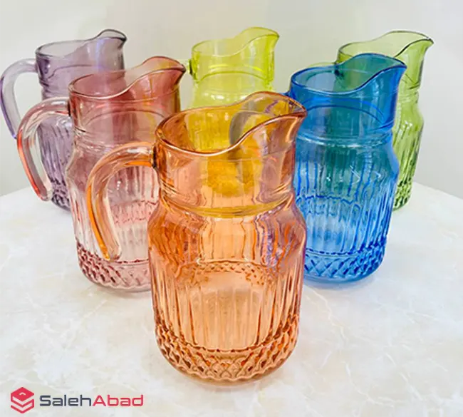 فروش عمده پارچ بلور رنگی کاوه مدل اسلو
