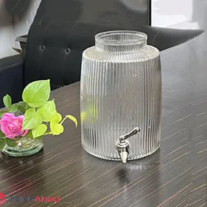 فروش عمده کلمن شربت شیشه ای طرح شیاردار