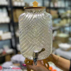 فروش عمده کلمن بلور شربت خوری درب چوبی