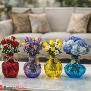 فروش عمده گلدان بلور رنگی شیلا