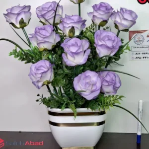 فروش عمده گلدان مصنوعی رز هلندی 12 شاخه