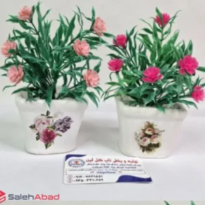 فروش عمده گلدان برگ بید 6 گل مصنوعی