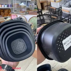 فروش عمده ست آبکش استیل مربع مشکی