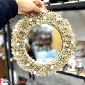 فروش عمده آینه دور کنفی مهره دار افشان