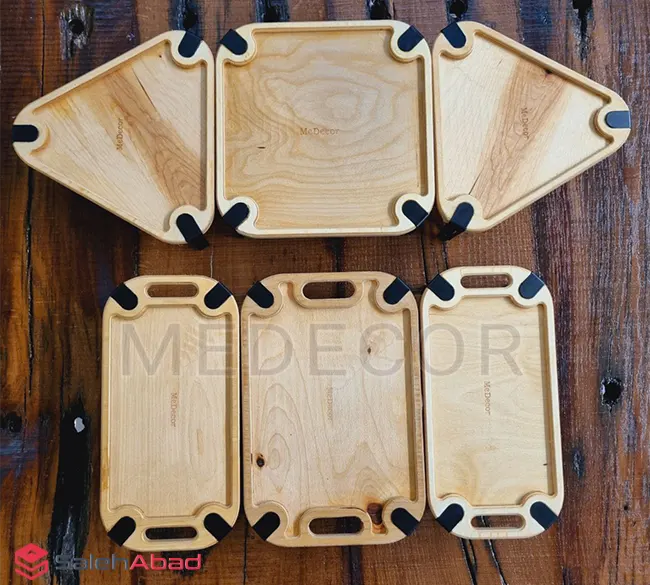 فروش عمده سینی سرو چوبی مستطیل 3 تکه