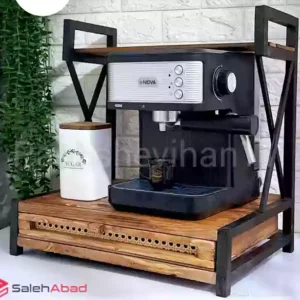 فروش عمده استند اسپرسو ساز چوبی کشو دار