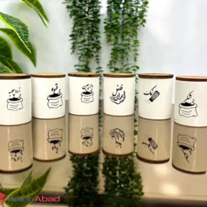 فروش عمده بانکه ادویه درب چوبی تکست دار