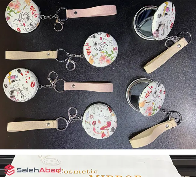 فروش عمده جاکلیدی آینه دار گرد فانتزی