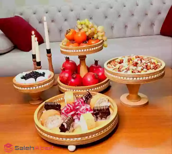 فروش عمده ست پذیرایی چوبی مهره ای 4 تکه